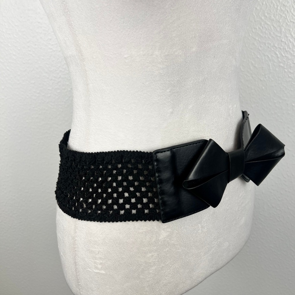 Crochet Bow Thick Belt Whimsigoth Layering Festival Style Indie Boho Granola